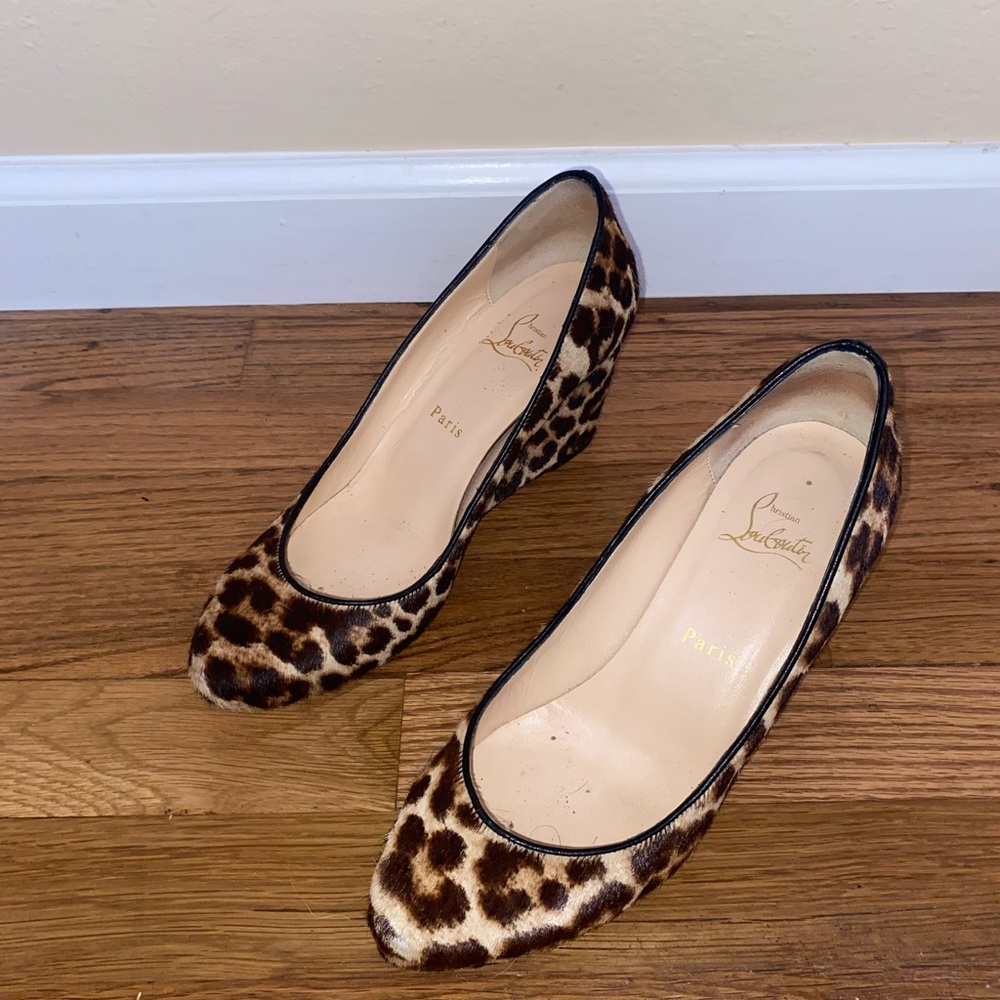 Christian Louboutin Leopard Print Pony Hair Pumps